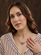 Beaded Chain with Kundan Drop necklace ru raang - Ruby Raang