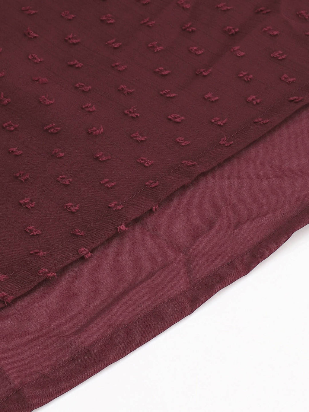 Janasya Maroon Poly Chiffon Dobby Weave Kurta - Distacart