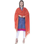A R SILK Orange Color Golden border Cotton Dupattas and Chunnis