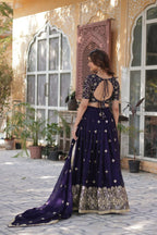 Vastranavya Designer Heavy Sequins & Thread Embroidered work Lehenga Choli - Purple