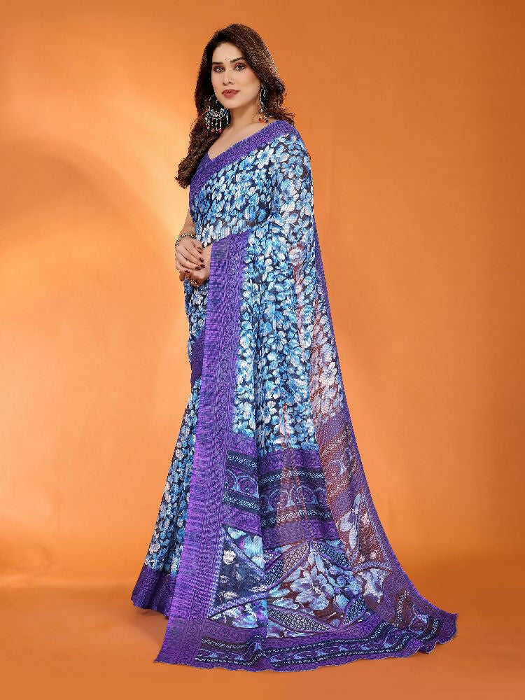 PR Fashion Jamun Kota Doria Printed Saree