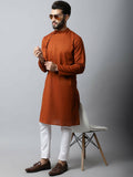Even Apparels Brown Color Pure Cotton Men's Kurta With Side Placket (SLD1137) - Distacart