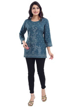 Snehal Creations Graceful Gray Faux Crepe Short Kurti Tunic Top