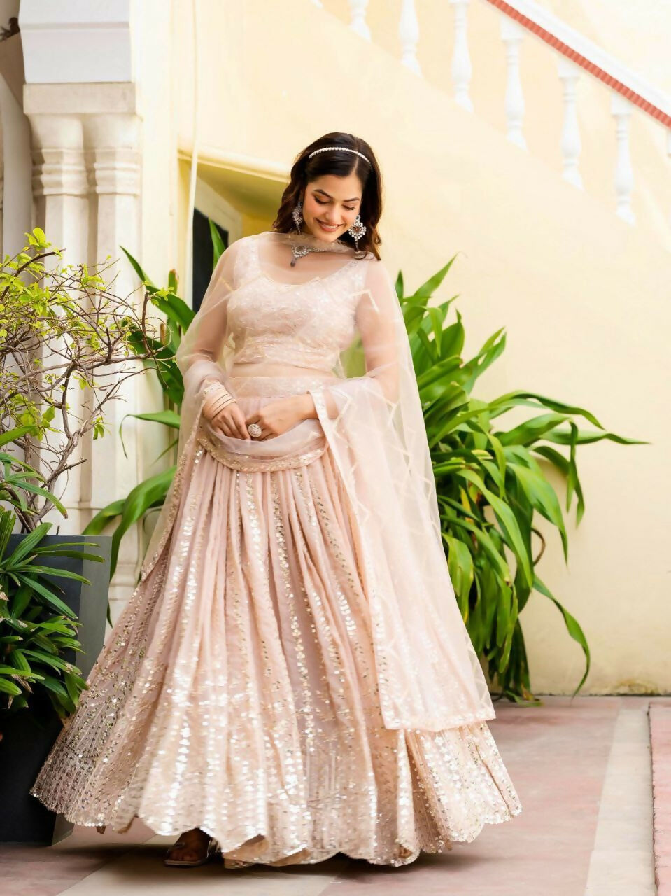 Lehenga Mart Designer Indian Wedding Lehenga Choli-Light Pink - Distacart