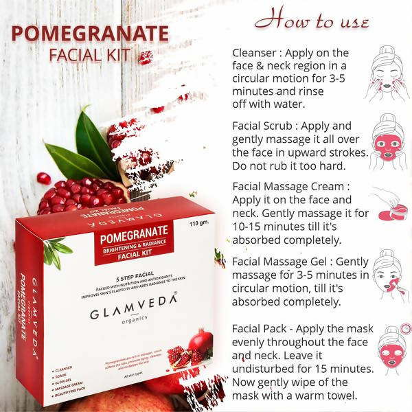 Glamveda Pomegranate Fruit Facial Kit For Brightening & Radiance