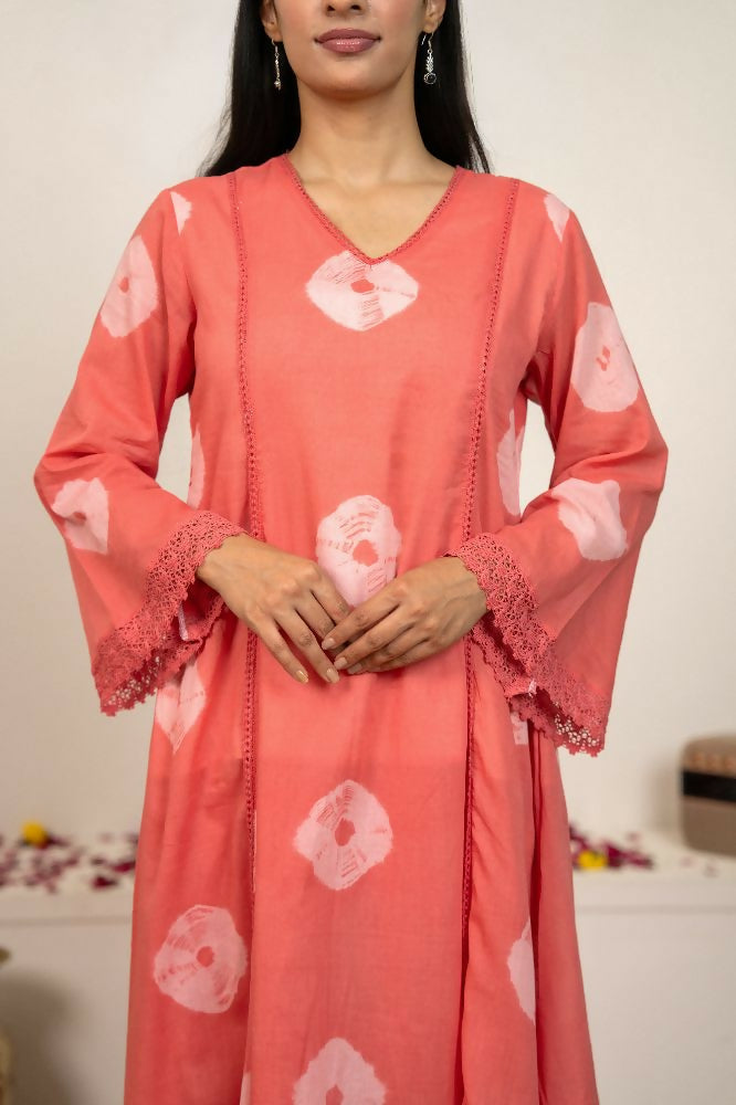 Joban Fashion Pink Tie & Dye Cotton Suit Set - Distacart