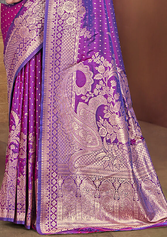 Sangam Prints violet  Silk Woven Work Traditional Saree