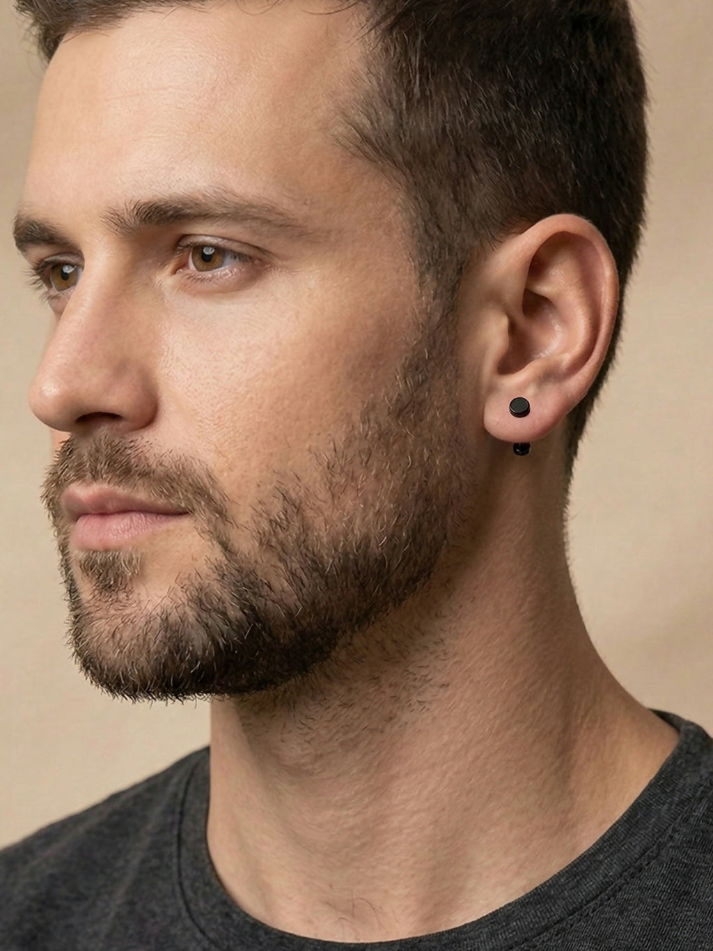 NVR Men's Black Rhodium Plated Studs Earrings - Distacart