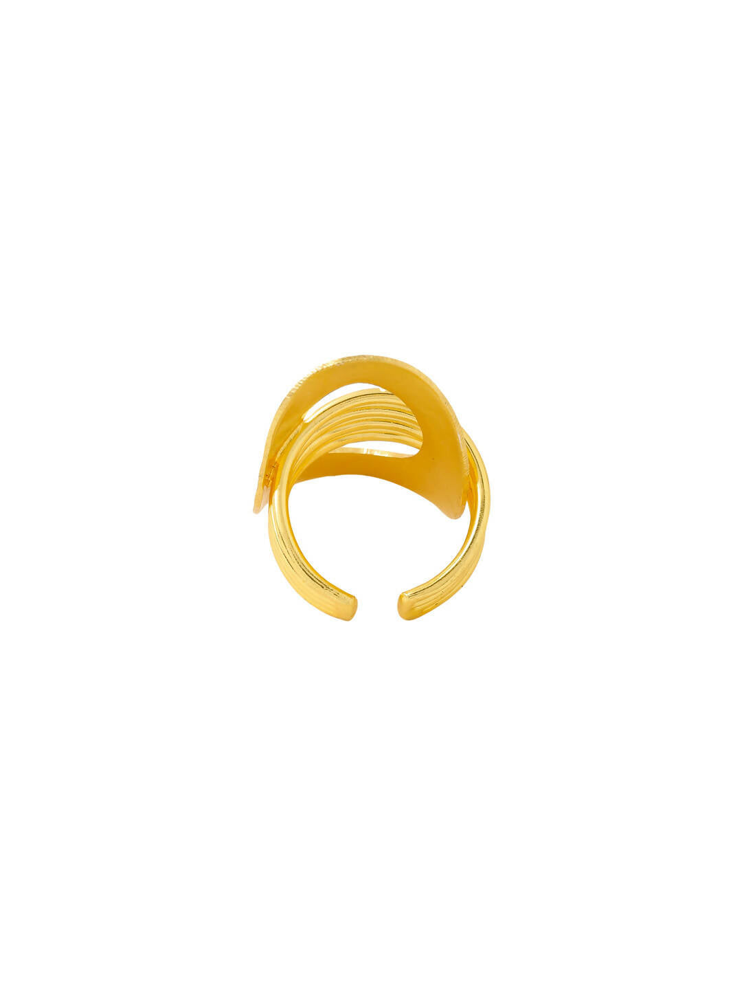 NVR Women's Western Gold-Polished Adjustable Finger Ring