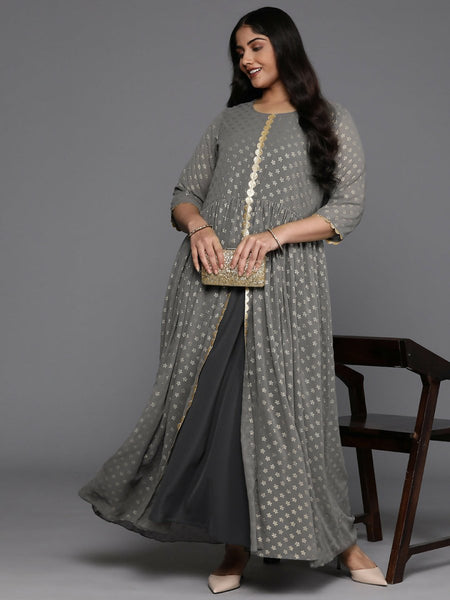 Ahalyaa Women's Traditional wear Ethnic Dress - Grey
