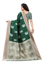Vamika Green Printed Art Silk Saree