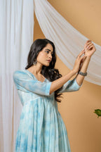 Joban Fashion Blue Tie & Dye Kurta Pant Set - Distacart
