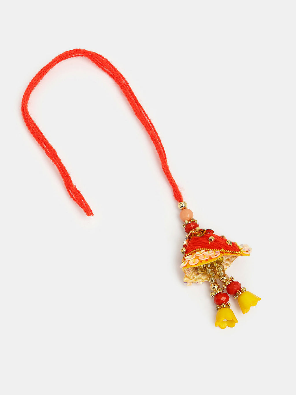 NVR Women Set of 2 Red Beaded Lumba Rakhi With Roli Chawal - Distacart