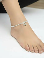 NVR Women Set of 2 Silver Plated Anklet