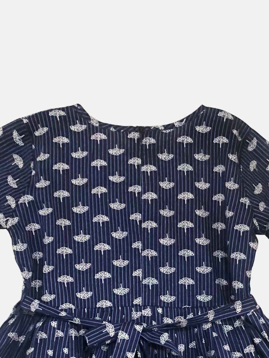 Ahalyaa Navy Pure Cotton Digital Printed Kids Kurta Sharara Set For Girls