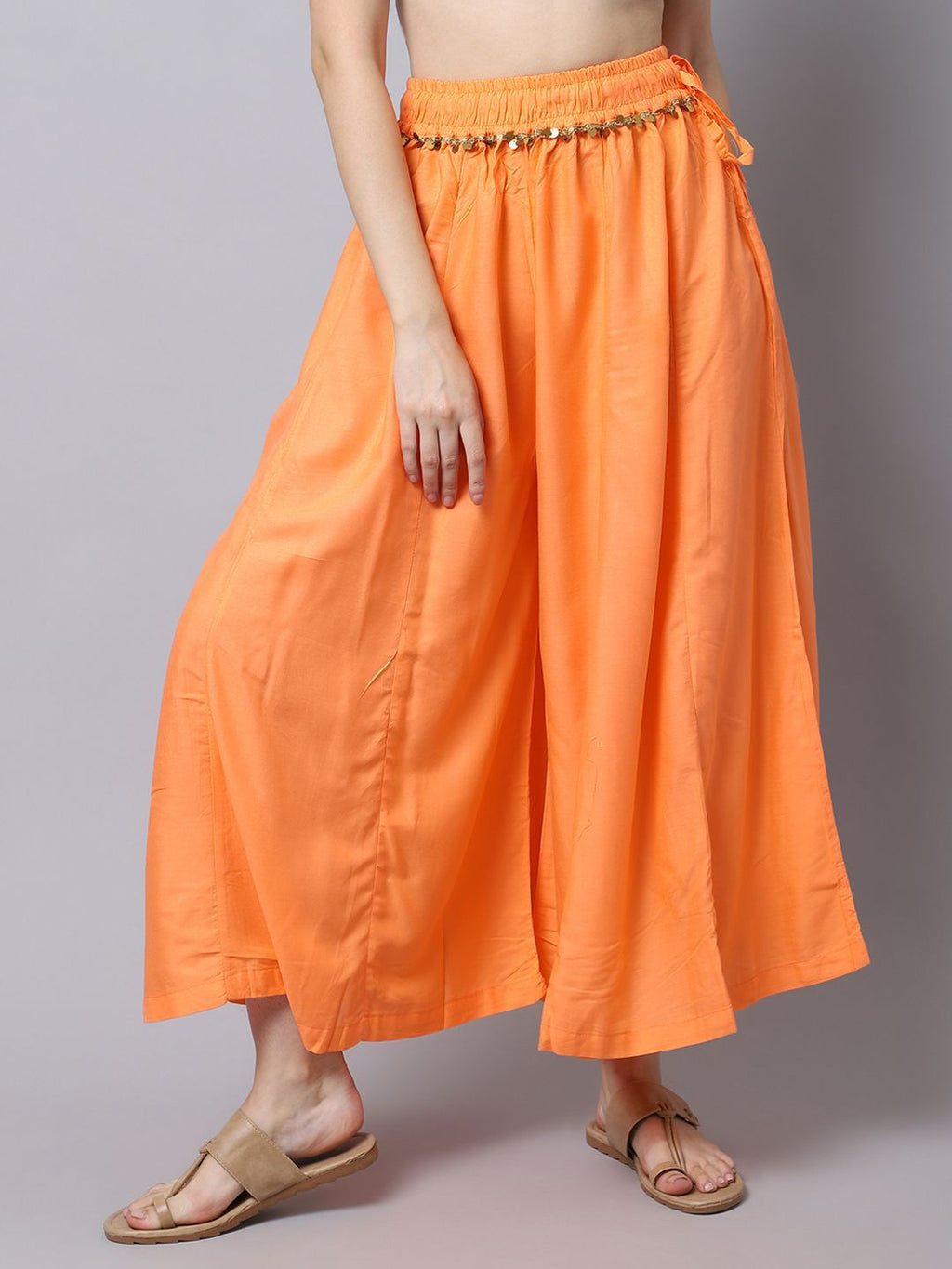 TAG 7 Women Embellished Flared Ethnic Palazzos