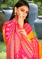 Anaita Yellow Silk Saree With Blouse Piece - Distacart