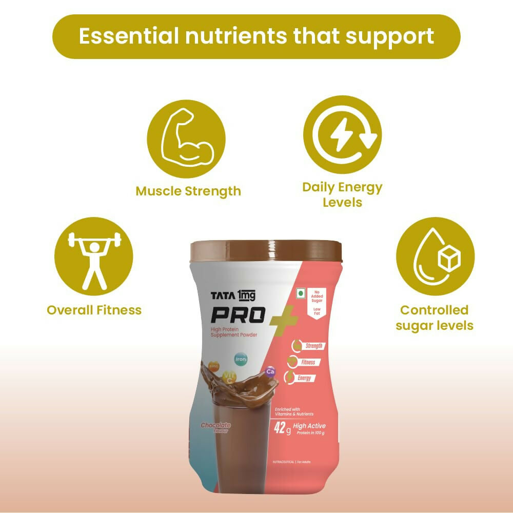 Tata 1mg Pro+ Soy Protein Supplement Powder(Chocolate Flavour) - Distacart