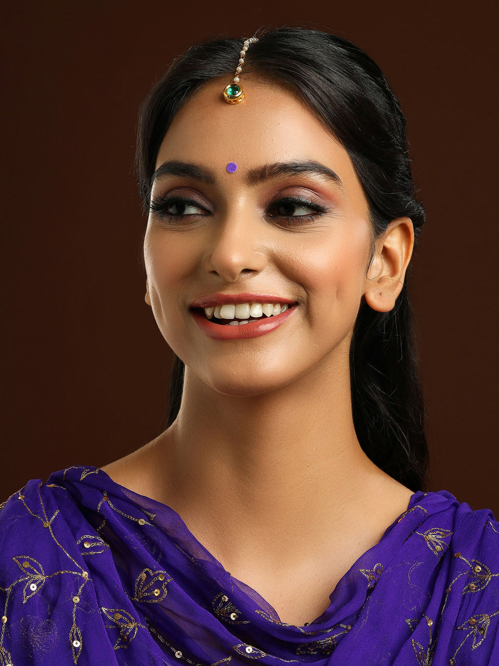 Ruby Raang Green Meenakari Kundan Maang Tikka - Distacart