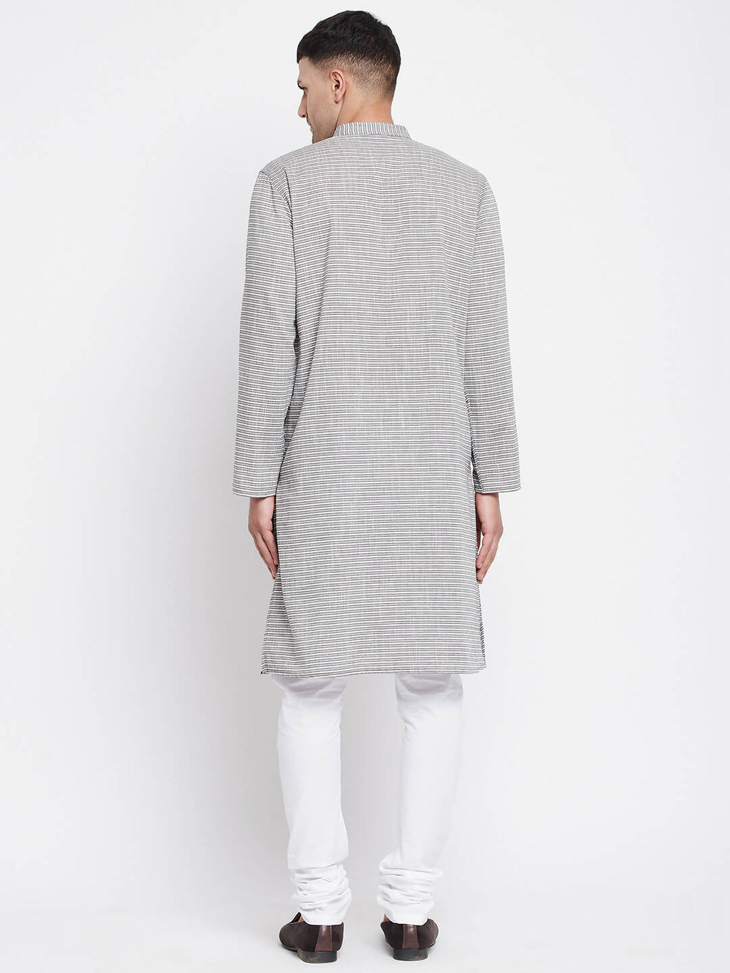 Even Apparels White Pure Cotton Men's Long Kurta With Band Collar - Distacart
