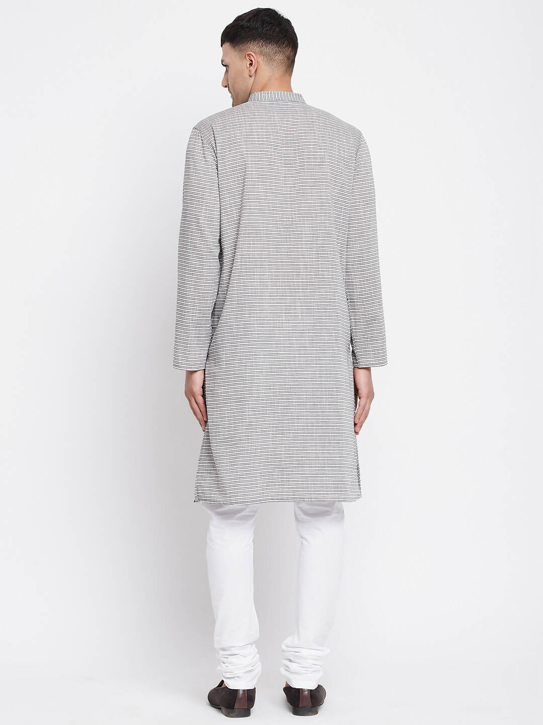 Even Apparels White Pure Cotton Men's Long Kurta With Band Collar - Distacart