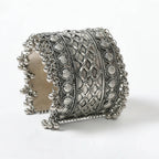 Mominos Fashion Joharkamal Oxidised Silver-Plated Ghungroo Handcraft Bracelet - Design 023 - Distacart