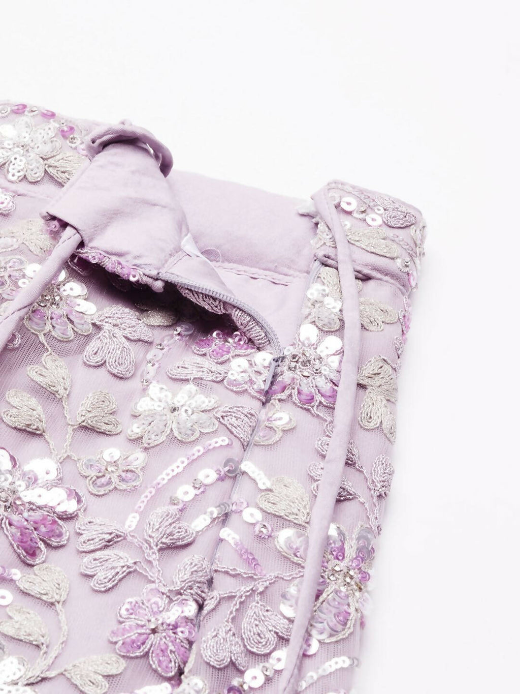 House of Panchhi Lavender Net Sequins and Zarkan embroidery Lehenga choli & Dupatta