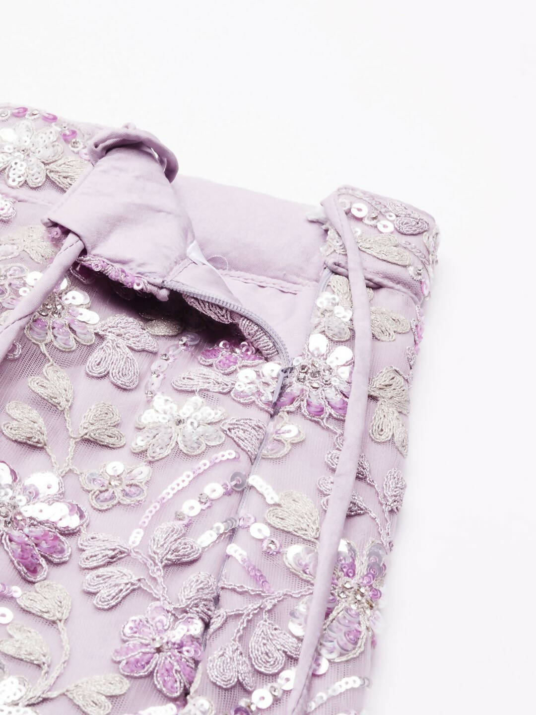 House of Panchhi Lavender Net Sequins and Zarkan embroidery Lehenga choli & Dupatta