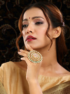 Ruby Raang Gold Polished Multi-Color Maharani Cocktail Ring