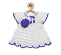 ChutPut Hand knitted Crochet Wool Dress For Baby Girls - White