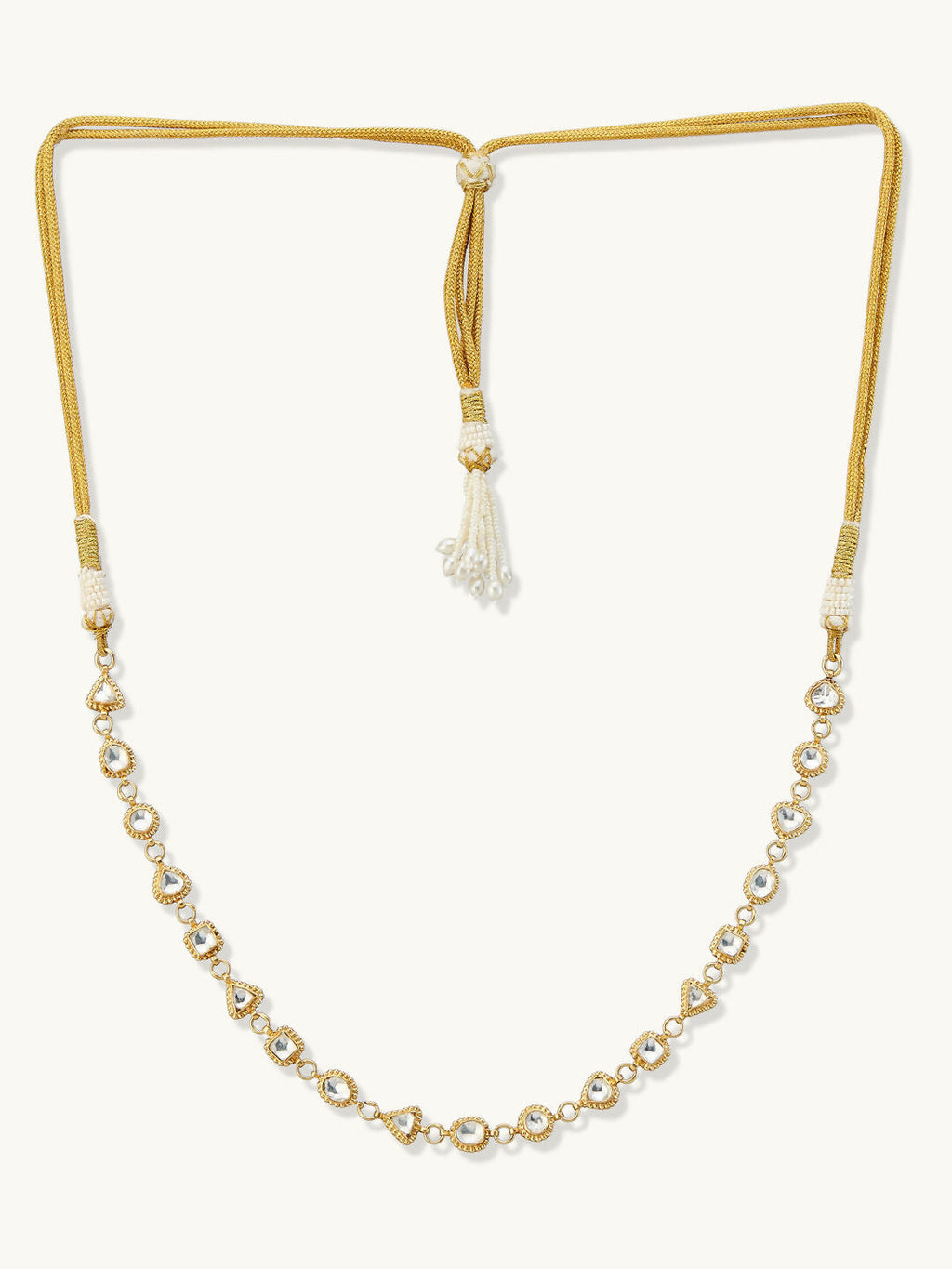 Nuyug 22K Gold-Plated Kundan & Pearl Studded Matha Patti Head Jewellery