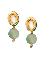 Ruby Raang Green Aventurine & Kundan Necklace with Studs