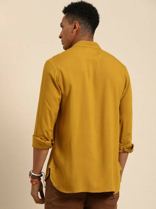 Mustard Men Rayon Boxy Opaque Casual Shirt - Mahotsav