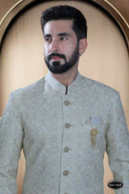 Joban Fashion Men's Blue Base Georgette Kurta with Pyjama