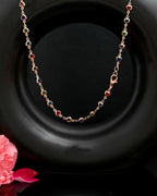VOJ Gold-Polished Chain For Women With Multi Colour Hearts