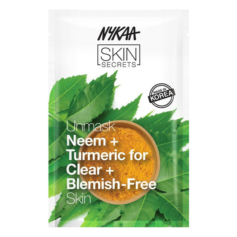 Nykaa Skin Secrets Indian Rituals Neem + Turmeric Sheet Mask For Clear & Blemish - Free Skin