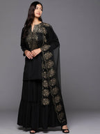 Ahalyaa Women's Traditional wear Kurta Set - Black