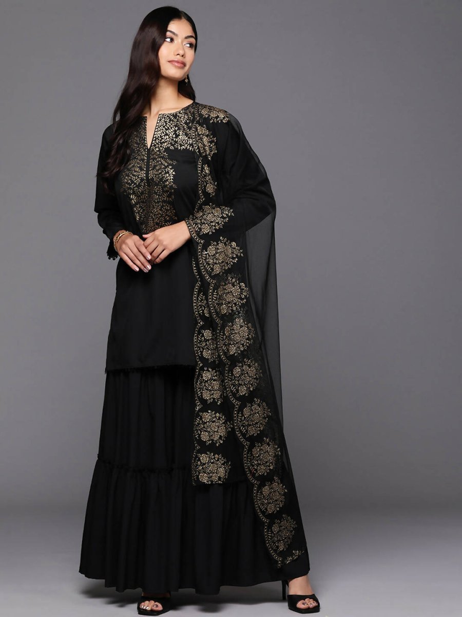 Ahalyaa Women's Traditional wear Kurta Set - Black