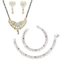 AanyaCentric Gold-plated Mangalsutra Pendant Earring Set & Silver Plated Anklet - Distacart