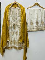 Teeya Creation White Color Chinon Silk Party Wear Trending Palazzo Set - Distacart