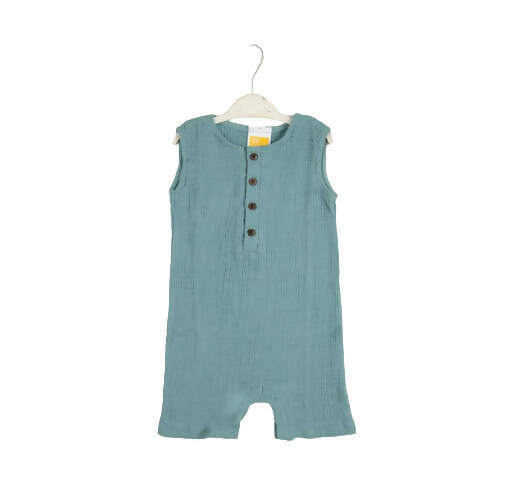 Sunshine Baby Cute Organic Muslin Cotton Sleeveless Knee Length Rompers - Teal