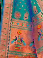 Shree Shyam Fashion Paithani Silk Sea Green Saree - Distacart