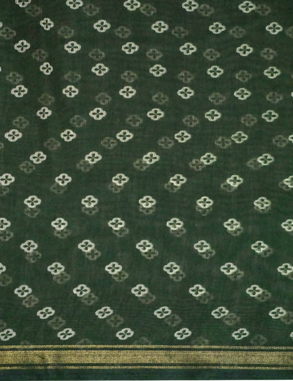 Shades Of Dark Leaf Green Floral Design Semi Chanderi Saree By Gayathri Reddy Designer Studio - Distacart