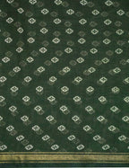 Shades Of Dark Leaf Green Floral Design Semi Chanderi Saree By Gayathri Reddy Designer Studio - Distacart