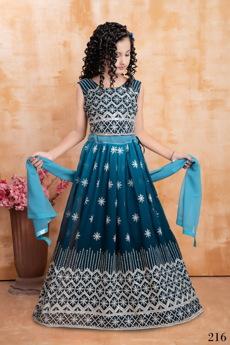 Wedding Designer Rama Georgette Kidswear Lehenga - Aaradhna