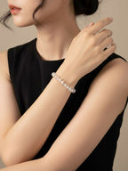 NVR White Crystal Beaded Bracelet for Men & Women - Distacart