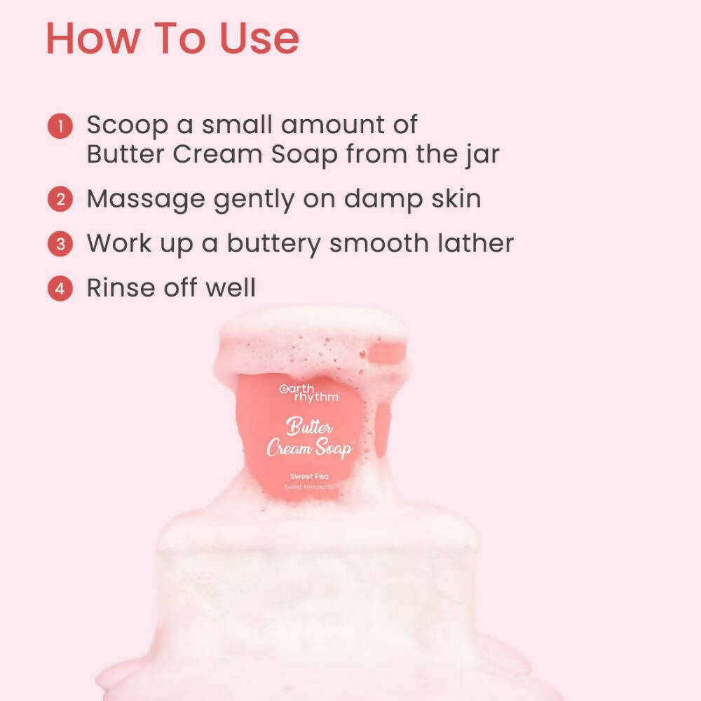 Earth Rhythm Butter Cream Shower Mousse Soap - Sweet Pea