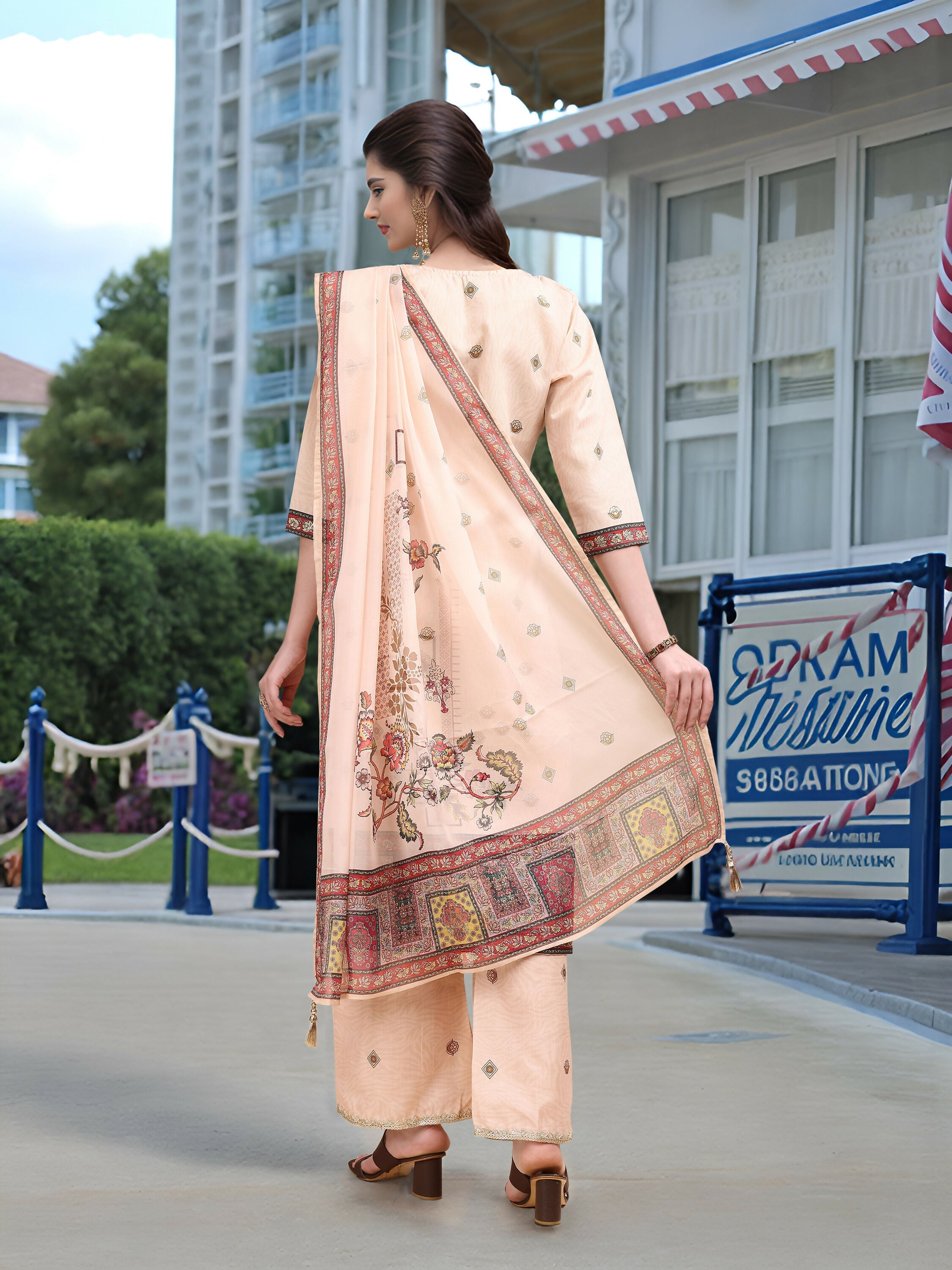 Joban Fashion Off White Position Digital Print With Position Foil Kurta Set - Distacart