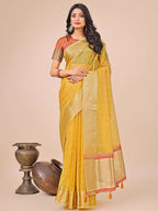 Shree Shyam Fashion Florance Yellow Organza Saree