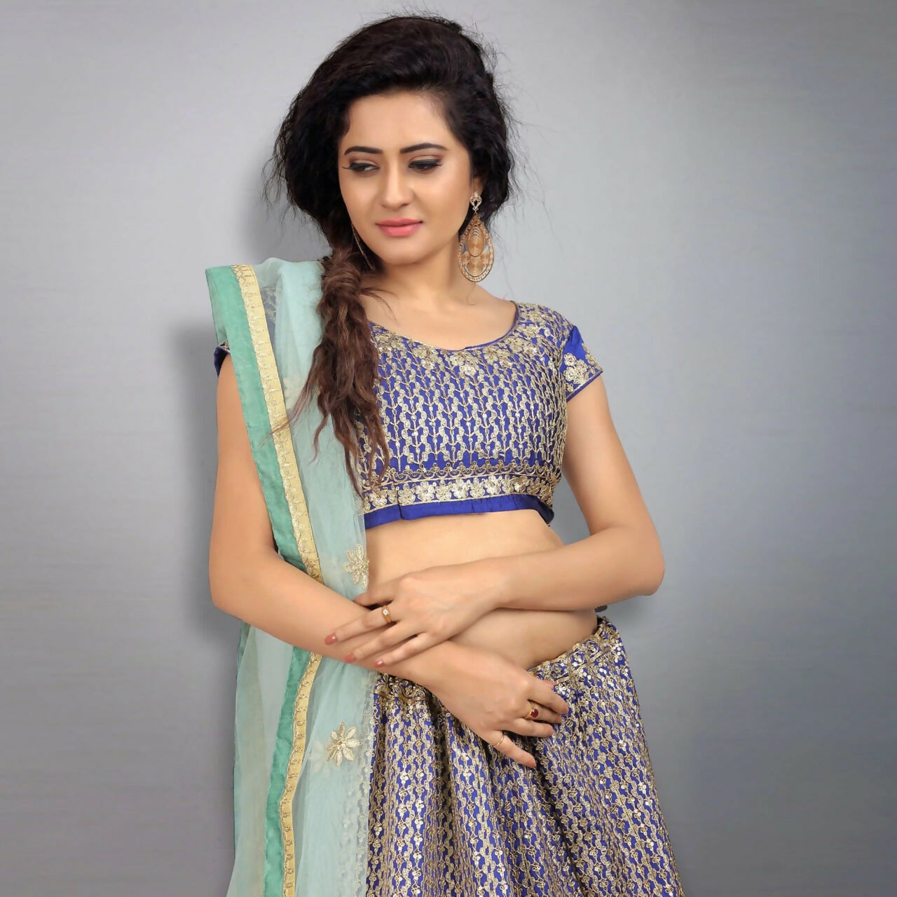 Jyoti Fashion Royal Blue Sequence, Dori & Zari Embroidery Tafeta Silk Lehenga Choli with Dupatta